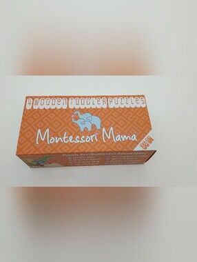 NEW Open Box Montessori Mama 4 Pack Wooden Toddler Animal Puzzles Learning Toy